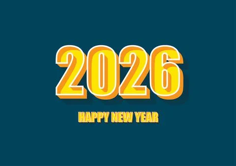 Happy new year 2026 with comic text style Stock Illustration