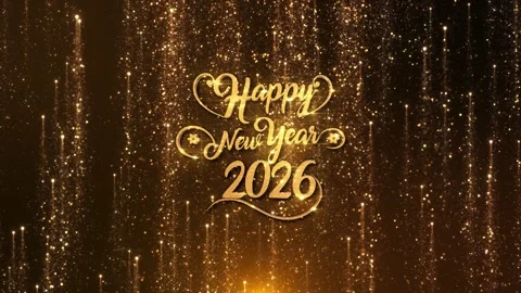 Happy new year 2026 countdown golden shine light text animation cinematic title Stock Footage 320774183