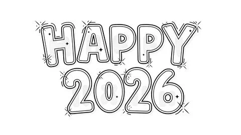 Happy new year 2026 Stock Illustration