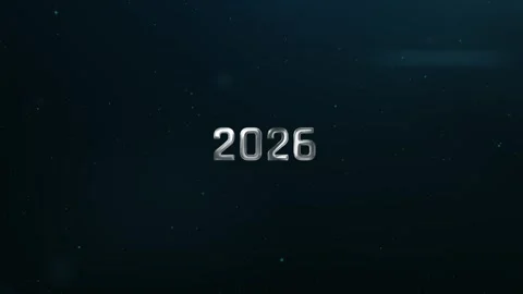 Happy New Year 2026 Sci-fi Animation. 2026 New Year Glitch Animation Stock Footage 320036219