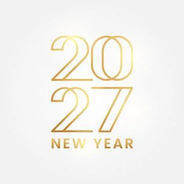Happy New Year 2027 Celebration Lettering and Typography 스톡 일러스트