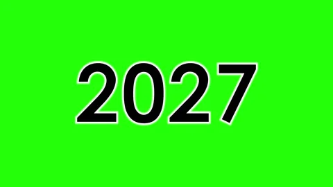 Happy New Year 2027 Editable Text Display Animation on Green Screen Backgro.. Stock Footage 336833166