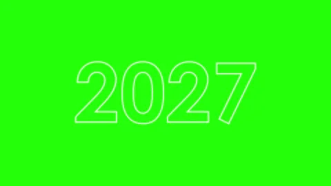 Happy New Year 2027 Editable Text Display Animation on Green Screen Backgro.. Stock Footage 336833171