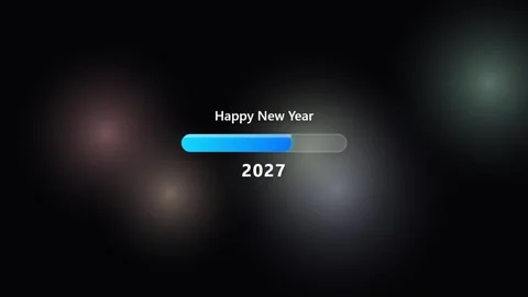 Happy New Year 2027 Gradient Loading Bar Countdown Motion Graphic Stock Footage 344682461