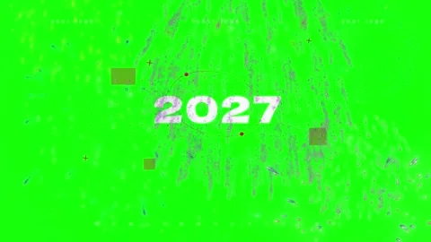 Happy New Year 2027 Text Animation on Green Screen - Holiday Overlay 스톡 동영상 334313106