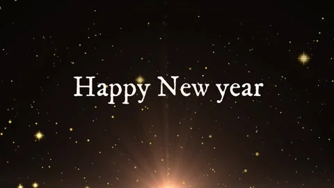 Happy New Year 2027 Text Animation – Golden Horizon Glow, Rising Particles, and  Vídeo Stock 337763587