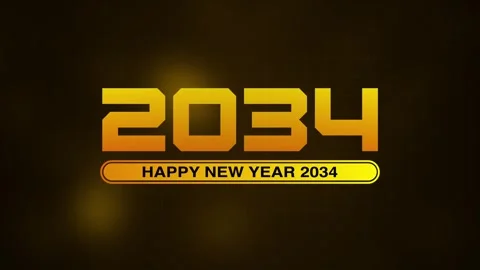 Happy New Year 2034 progress bar on soft abstract background. New year loading b Stock Footage 318589591