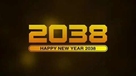 Happy New Year 2038 progress bar on soft abstract background. New year loading b Stock Footage 318589669