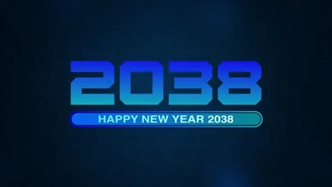 Happy New Year 2038 progress bar on soft abstract background. New year loading b Stock Footage 318589675