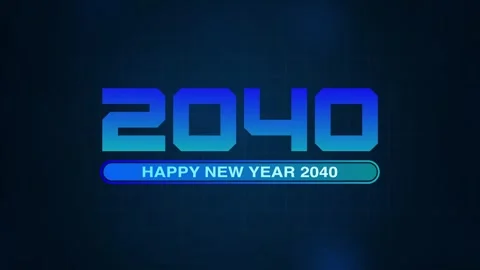 Happy New Year 2040 progress bar on soft abstract background. New year loading b Stock Footage 318589844