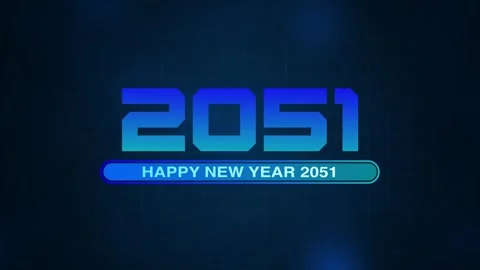 Happy New Year 2051 progress bar on soft abstract background. New year loading b Stock Footage 319478442