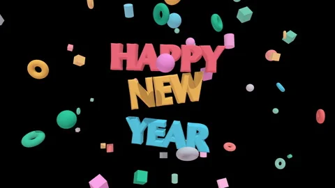 Happy new year 3d candy clay Vídeos de archivo 346275342