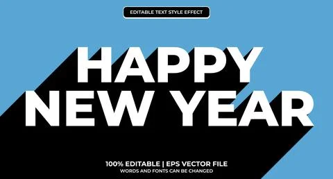 Happy new year 3d editable text effect design Stock Illustration
