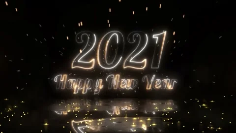 Happy new year and Merry christmas elements 2021 neon animation, 3d motion Stock Footage 140131253