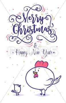 Happy New Year and merry christmas. Holiday Vector Illustration Stock Illustration