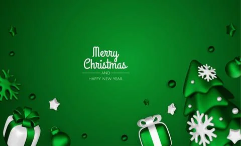 Happy New Year and Merry Christmas. Christmas holiday background with realistic Stock Illustration
