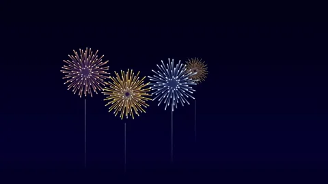 Happy New Year Animated Background with Firework and Glitter Perfect for Festive 库存影片 317517170