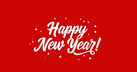 Happy New Year Animated Lettering. Stock Footage