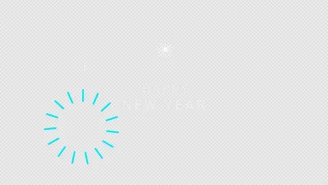Happy New Year animated text with flat-style fireworks. Great for greetings.. Stock Footage 295412147