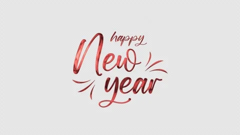 Happy New Year Animation Text animation with red, blue and green colors Stock Footage 313816294