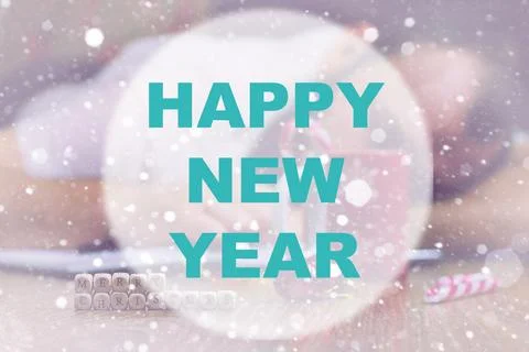 Happy new year background circle Stock Photos