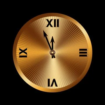 Happy New Year background gold clock Stock Photos