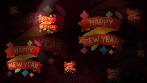 Happy New Year Background Loop Stock Footage 309468649