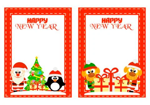 Happy New Year background set Stock Illustration