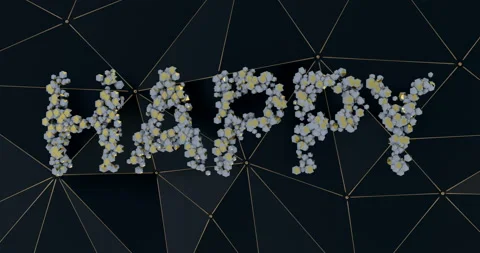 Happy New Year Background Text Animation. 3D Stock Footage 120640667