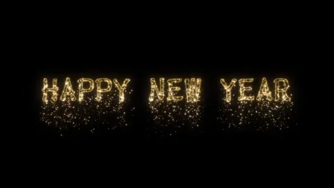 Happy New Year on black Stock Footage 314908796