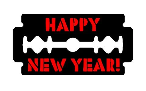 Happy new year on the blade background Stock Illustration