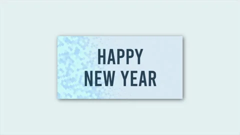 Happy New Year with blue pixels pattern on white gradient Stock Footage 249366957