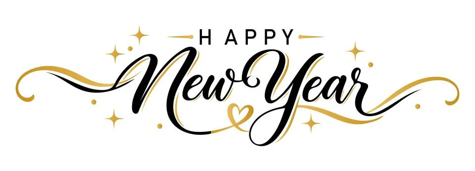 Happy new year calligraphy 库存插图