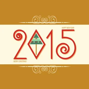 Happy new year card with text.vector greeting card Stock Illustration