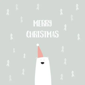 Happy new year card vector template with funny message and cute, adorable, hand Stock Illustration