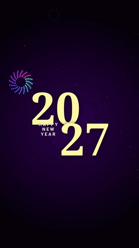 Happy New Year Celebration Background with Golden Typography Stock Footage 347043116