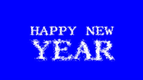 Happy New Year cloud text effect blue isolated background Stock Footage 139641203
