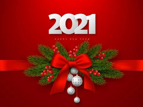 Happy New Year composition Illustrazione stock