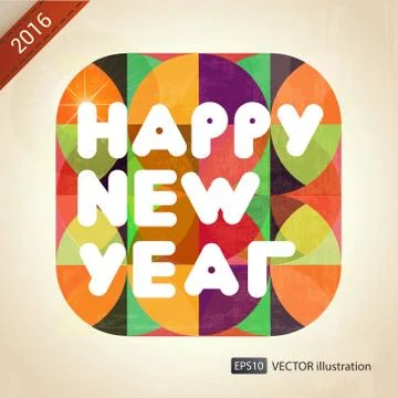 Happy New Year composition. Vector illustration Stock Illustration