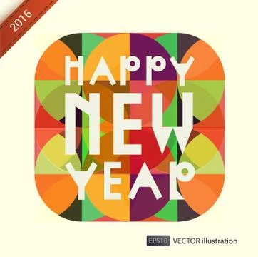 Happy New Year composition. Vector illustration Stock Illustration