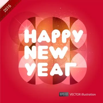 Happy New Year composition. Vector illustration Stock Illustration