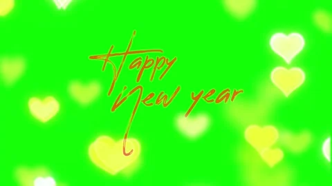 Happy New Year Concept: Abstract Happy New Year Text Greeting With Love Heart Stock Footage 222040159