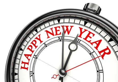 Happy new year concept clock Stock Illustration