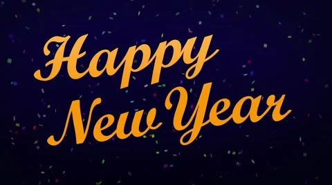 Happy New Year with Confetti Background Stock Footage 45403100