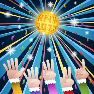 Happy new year countdown disco Stock Illustration