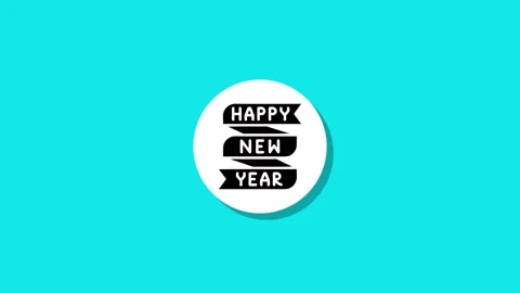 Happy new year dynamic kinetic text animation on flat light blue background.. Stock Footage 327762594