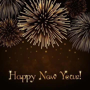 Happy New Year firework background Illustrazione stock