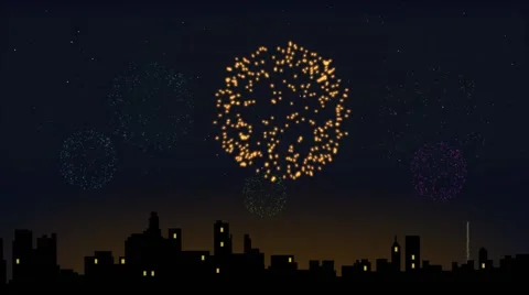 Happy New Year Firework Video stock 44788884