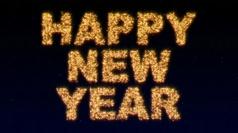 Happy New Year Fireworks Stock Footage 297755