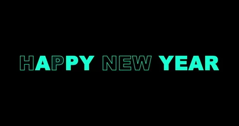 Happy New Year flickering text animation. Happy new year kinetic typography Stock Footage 274169883